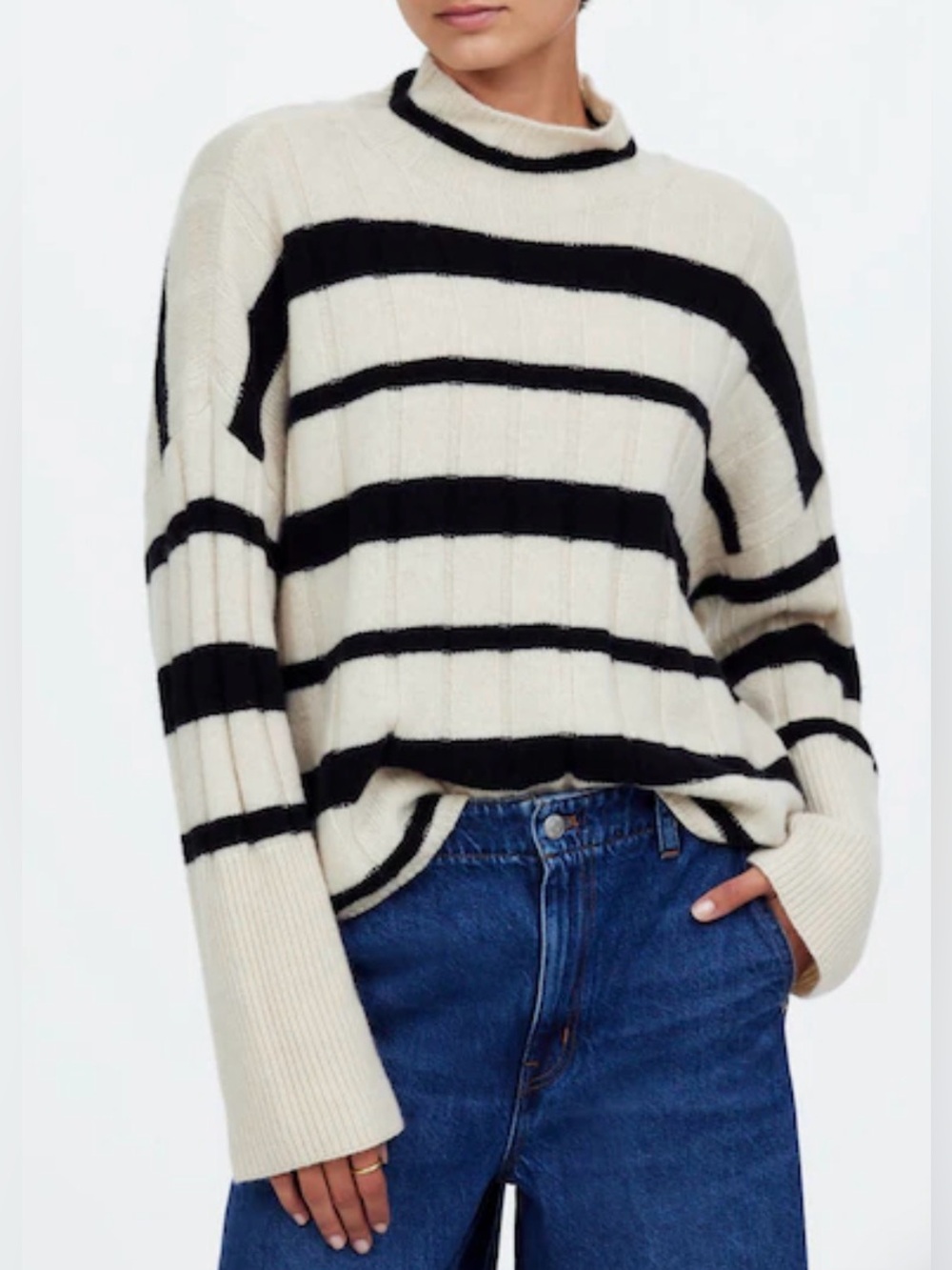 NWOT New Madewell Ribbed Cashmere-Wool Blend Pullover Sweater